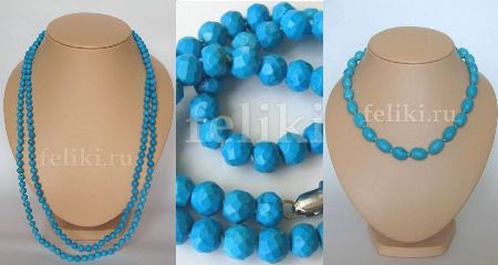 Бусы из бирюзы классические